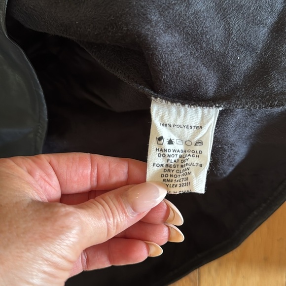 Voy | Mixed Media Top | Peplum | Faux Leather | Black | Size S - Picture 3 of 4